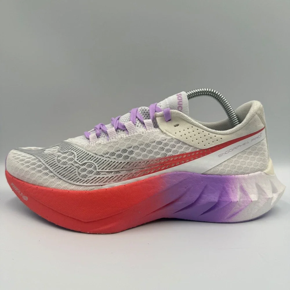 Saucony Endorphin Pro 3 Women Size 10.5 Running Shoes White Pink Purple Sneakers